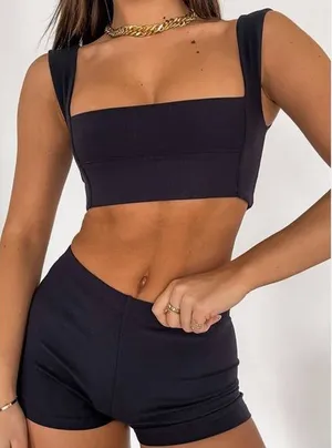 White Fox Black crop top thumbnail 1
