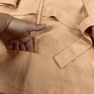 Stefanel Kimono Jacket Silk Linen Womens 12 Light Orange Tie Waist Long Sleeve thumbnail 7