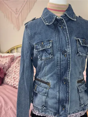 Y2K Old Navy Denim Utility Jacket - Blue thumbnail 9