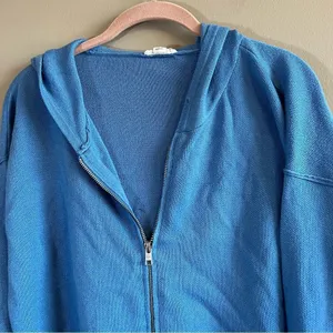 ✨ Garage Women’s Blue Zip‎ Up Sweater Hoodie Small thumbnail 2