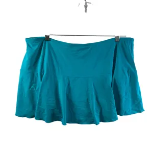 Lands' End Womens Plus Size‎ 18 Teal Blue Ruffle Swim Skirt Attached Brief thumbnail 2