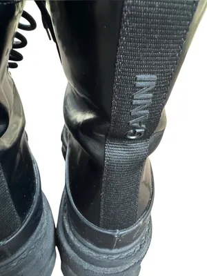 Ganni Brush Off & Nylon Combat Boots in Black 38 thumbnail 5