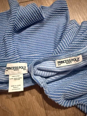 ⭐️Princess Polly Light Blue Stripe Halter Set thumbnail 3