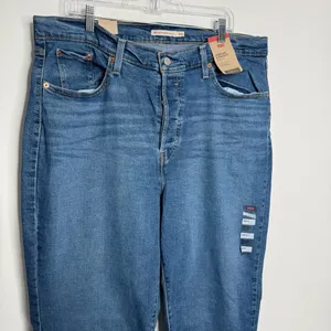 NWT Levi's Ribcage Straight Ankle Jeans Super High‎ Rise Blue 18W Streetwear thumbnail 3