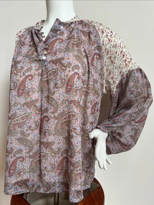 gimmicks by BKE Pink Floral Ruffle Top thumbnail 1