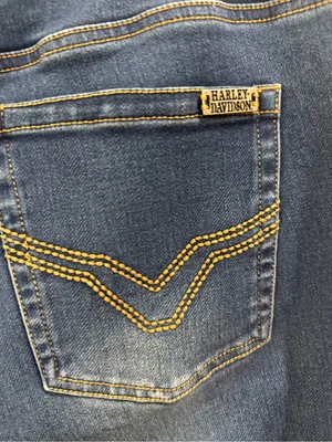 Harley-Davidson Women's Straight Leg Dark Blue Stretch Jeans Size 30 Tall Long thumbnail 5