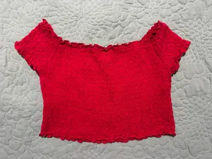 H&M Red Off-The-Shoulder Top thumbnail 3