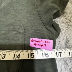 Gap Olive Green V-Neck T-Shirt Dress thumbnail 4