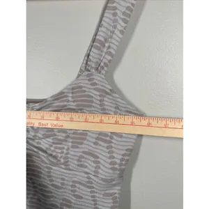 Free People Medium Womens Dress Floral Bodycon Textured Tank Gray Cotton Blend thumbnail 3