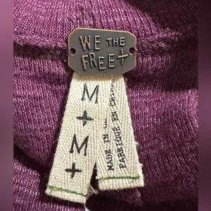 Free People We the Free Split Back Turtleneck Sweater Size Medium purple thumbnail 5