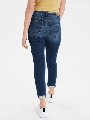 American Eagle High Rise Mom Jeans Distressed Stretch Cropped Tapered Ankle 6 thumbnail 2