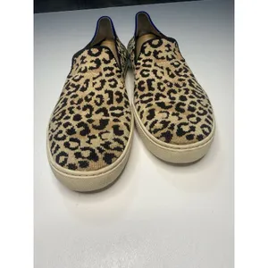 Rothy's Original Slip On Womens Tan Black Knit Leopard Casual Flat Shoes Size 10 thumbnail 4