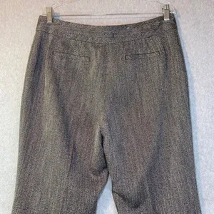 White House Black Market Flare Pants Women's 12R Gray Herringbone Contour Career thumbnail 5
