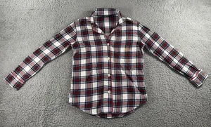 Ralph Lauren Flannel Lounge Shirt Women S Embroidered Logo Plaid Relax Sleep Top thumbnail 1
