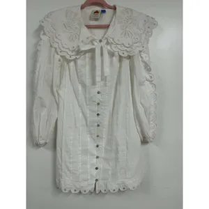 Anthropologie Farm Rio Long-Sleeve Embellished Collared Mini Dress Size L thumbnail 4