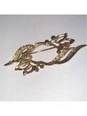 Angel Brand Elegant Gold Tone Rhinestone Brooch thumbnail 5