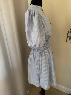 Sundays Cabo Dress Coastal Stripe Mini Dress Blue Stripe NWT thumbnail 5