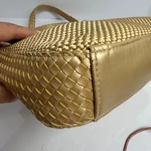 Bueno Gold Woven Shoulder Bag Braided Straps Metallic Y2k Hobo thumbnail 15