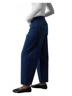 AE Dreamy Drape Strigid Barrel Jean American Eagle NWT Dark Rich Indigo 00R thumbnail 3