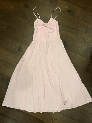 Yumi Kim Pink Tie Front Midi Dress Spaghetti Strap Size 2 - C61-11 thumbnail 1