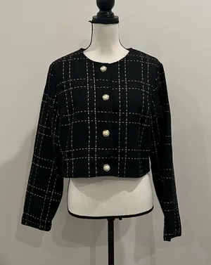 Sason Cropped Blazer Black Size XL thumbnail 1