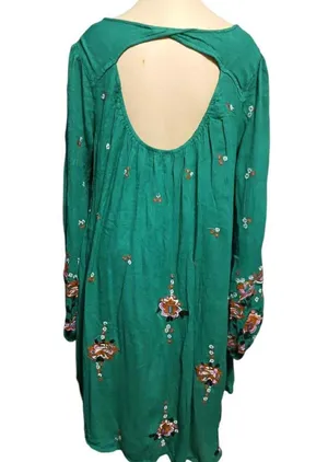 Free People Dress Floral Mini Tunic size L thumbnail 5