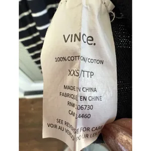 VINCE Dress Women's XXS Navy Blue White Striped Cotton‎ Sleeveless Tank Maxi thumbnail 6