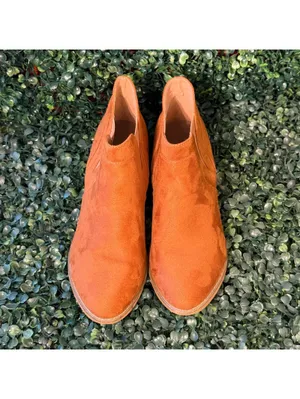 Corky's Crisp Boots in Cognac, size 10, Fall Cozy Booties Block Heel faux suede thumbnail 4