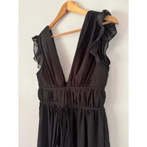 NWT Lulus I'm All Yours Black Ruffled Maxi Dress Size Small Wedding Prom Hoco thumbnail 5
