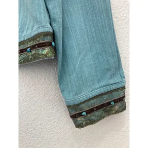 Vintage Y2K Nancy Bolen Southwestern Leopard Western Denim Jacket City Girl 10 thumbnail 6