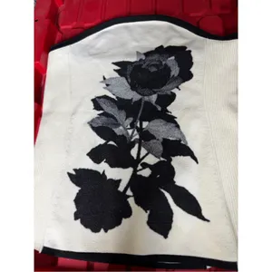 Anthropologie Black Rose Strapless Corset Tube Top Ivory XS thumbnail 6