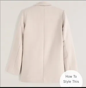 Abercrombie and Fitch Cream Wool Coat Blazer thumbnail 2