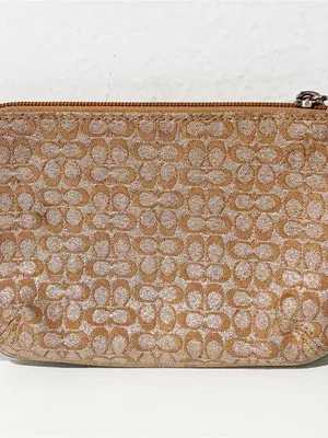 Coach Blitzy Gold Silver Metallic Wristlet Mini Bag thumbnail 4