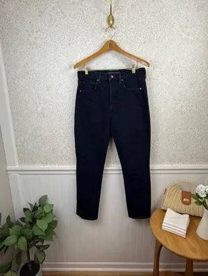 Veronica Beard Ryleigh Dark Night Slim Straight High Rise Denim Jeans - Size - 6 thumbnail 2