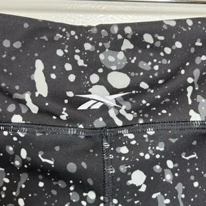 Reebok Speedwick Splatter Print Leggings Women’s SZ Large Black Gray 26” inseam thumbnail 7