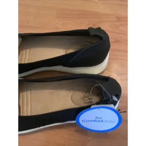 Time And Tru Women's Comfort Black Ballet Flats Shoes Black White Size 8 thumbnail 13