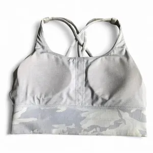 Lululemon ENERGY BRA LONG LINE RIB INCOGNITO CAMO ALPINE WHITE MULTI SZ 6 EUC. thumbnail 7