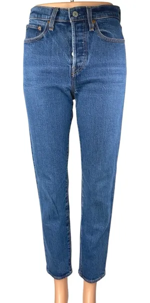 Levi's Wedgie Women's Blue High Rise Skinny Straight Denim Jeans Pants Size 28 thumbnail 1