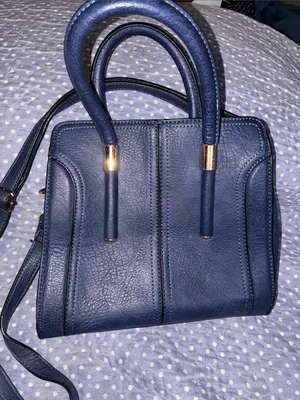 Classic Navy Blue Nautical Top-Handle Crossbody Bag Purse thumbnail 2
