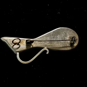 Modernist Sterling Silver Mosaic Inlay Jug Pitcher Pin Brooch Pendant thumbnail 5