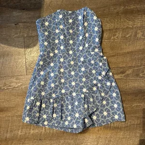 NWOT Do + Be Blue Eyelet Strapless Romper thumbnail 3