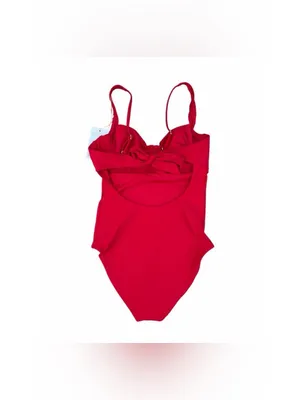 NWT Quince Italian Underwire One-Piece Swimsuit Cherry Red Sz L thumbnail 4