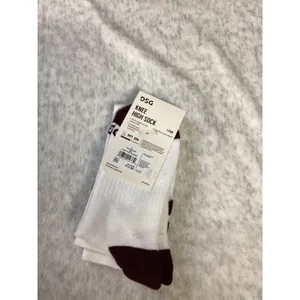 DSG‎ Womens Knee High Socks White Team Burgundy Striped Athletic Size M 5-10 NEW thumbnail 3