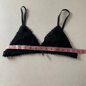 Show Off by Aerie Black Lace Triangle Bralette Size Large Coquette Y2K thumbnail 6
