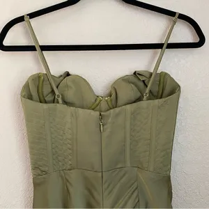 House of CB XS‎ D-DD Myrna Olive green Corset Slip Dress NWOT size XS thumbnail 8