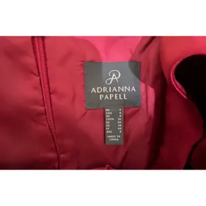 Adrianna‎ Papell Mikado 3D Flower Midi Dress Plum Red Fit Flare Pockets Sz 4 thumbnail 6