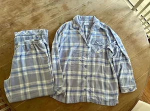 Pajamagram Women's Lavender/White Plaid Button-Front Pajama Set, XL thumbnail 1