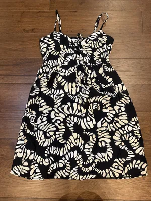 Nine West Black and White Tie-Front Sundress Size CS - C31-064 thumbnail 2