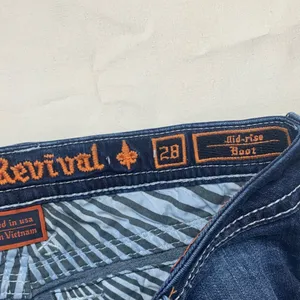 Rock Revival 28 Sundee mid rise boot cut Dark Blue denim Jeans western chunky thumbnail 5