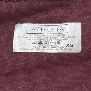 Athleta Womens Maroon Red Round Neck Long Sleeve Pullover Thermal‎ T-Shirt XS thumbnail 4